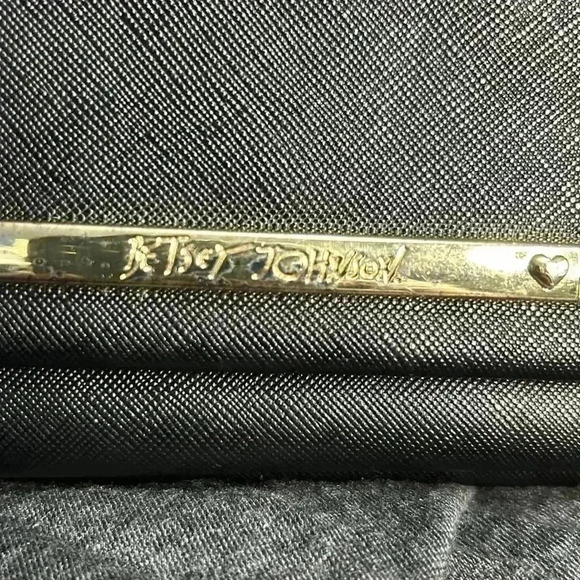 Betsey Johnson hand bag, black with gold. - Picture 2 of 9